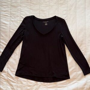 American Eagle Outfitters Black Fitted Blouse